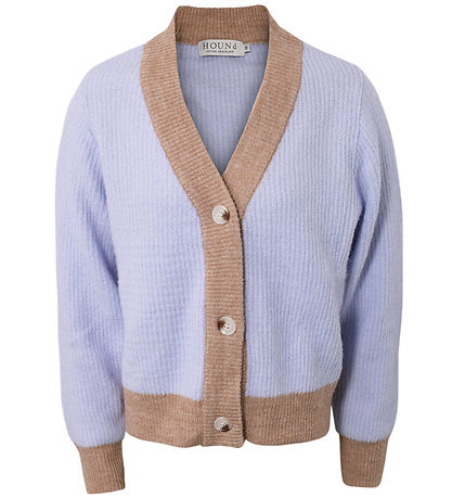Hound Cardigan - Strik - Rib - Lilla/Beige Hound Cardigan - Strik - Rib - Lilla/Beige