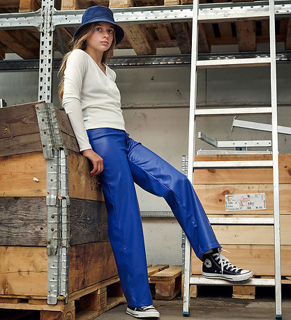 Hound Bukser - Imiteret Skind - Wide - Cobalt Blue Hound Bukser - Imiteret Skind - Wide - Cobalt Blue