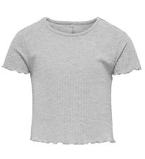 Kids Only T-shirt - Noos - Rib - KogNella - Light Grey Melange Kids Only T-shirt - Noos - Rib - KogNella - Light Grey Melange