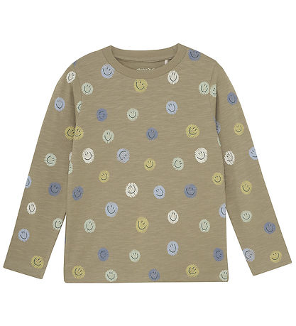 Minymo Bluse - Timber Wolf m. Smiley Minymo Bluse - Timber Wolf m. Smiley