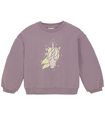 Minymo Sweatshirt - Elderberry m. Print Minymo Sweatshirt - Elderberry m. Print