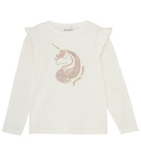 Minymo Bluse - Marshmallow White m. Print Minymo Bluse - Marshmallow White m. Print