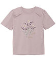Minymo T-shirt - Burnished Lilac m. Blomster Minymo T-shirt - Burnished Lilac m. Blomster