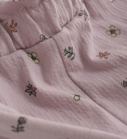 Minymo Bukser - Burnished Lilac m. Blomsterprint