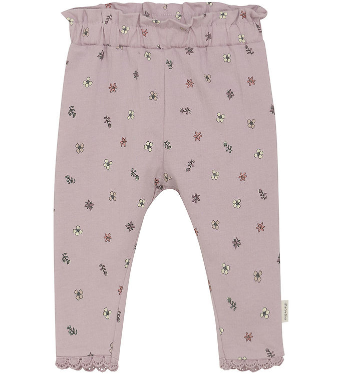 Minymo Bukser - Burnished Lilac m. Blomsterprint