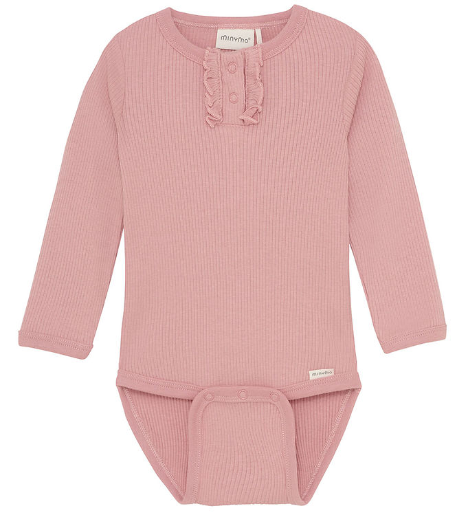 Minymo Langærmet Rib Body - Rosette