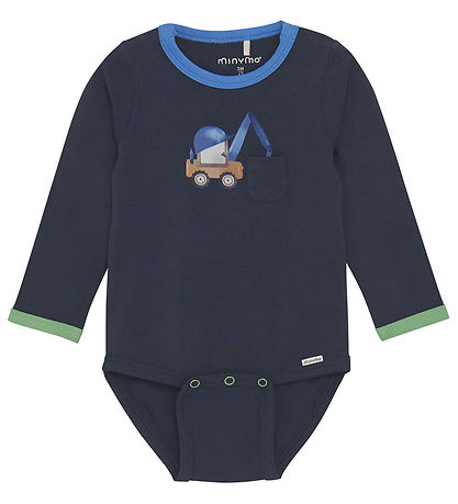Minymo Bodysuit L/æ - Blue Nights w. Print