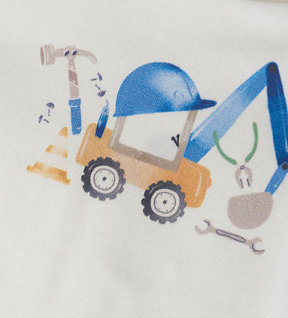 Minymo Body l/æ - Marshmallow White m. Print