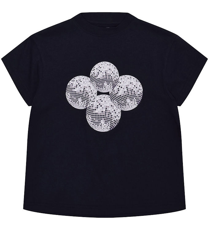 Hound T-shirt - Cropped - Navy m. Diskokugler