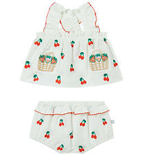 Stella McCartney Kids Sommersæt - Top/Bloomers - Ivory m. Kirseb Stella McCartney Kids Sommersæt - Top/Bloomers - Ivory m. Kirseb