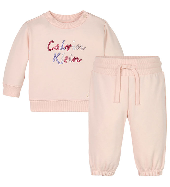 Calvin Klein Sweatsæt - Colour Logo - Silver Peony Pink