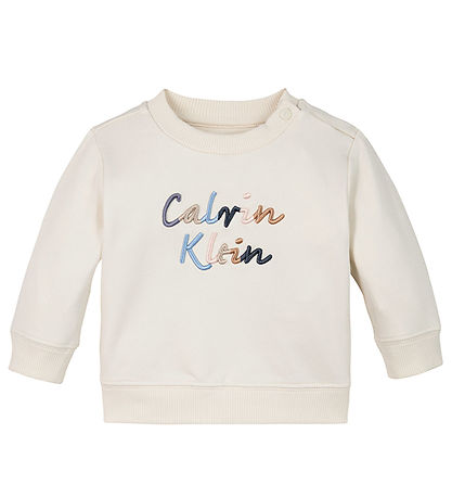 Calvin Klein Sweatsæt - Colour Logo - Tofu White Calvin Klein Sweatsæt - Colour Logo - Tofu White