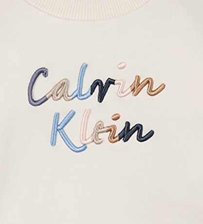 Calvin Klein Sweatsæt - Colour Logo - Tofu White Calvin Klein Sweatsæt - Colour Logo - Tofu White