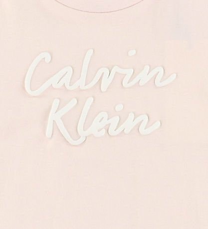 Calvin Klein T-shirt - Colour Logo - Silver Peony Pink