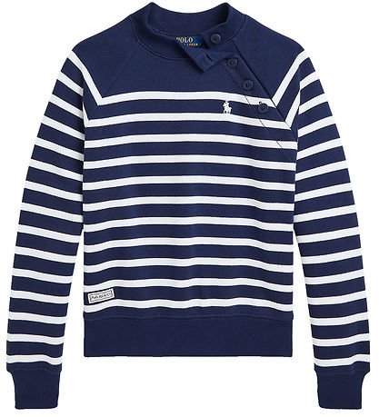 Polo Ralph Lauren Sweatshirt - Navy/Hvidstribet Polo Ralph Lauren Sweatshirt - Navy/Hvidstribet