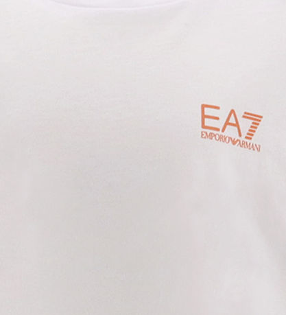 EA7 T-shirt - Cropped - Hvid m. Koral EA7 T-shirt - Cropped - Hvid m. Koral