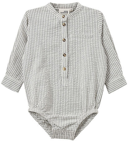 Sofie Schnoor Skjortebody l/æ - White Black striped