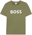BOSS T-shirt - Dark Green m. Hvid BOSS T-shirt - Dark Green m. Hvid
