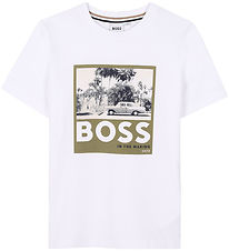 BOSS T-shirt - Hvid m. Dark Green BOSS T-shirt - Hvid m. Dark Green