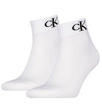 Calvin Klein Strømper - 2-pak - Hvid M/ Logo Calvin Klein Strømper - 2-pak - Hvid M/ Logo