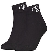 Calvin Klein Strømper - 2-pak - Sort M/ Logo Calvin Klein Strømper - 2-pak - Sort M/ Logo