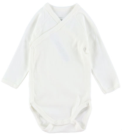 Petit Bateau Slå-om Bodyer l/æ - 3-pak - Hvid/Blå Petit Bateau Slå-om Bodyer l/æ - 3-pak - Hvid/Blå