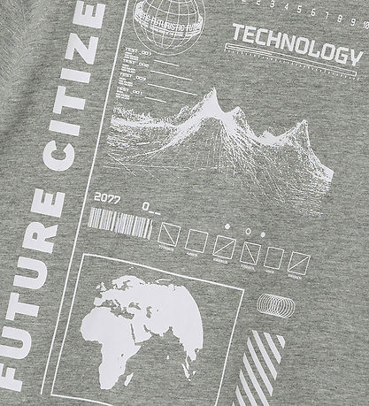 Name It T-Shirt - NkmOvan - Grey Melange m. Print