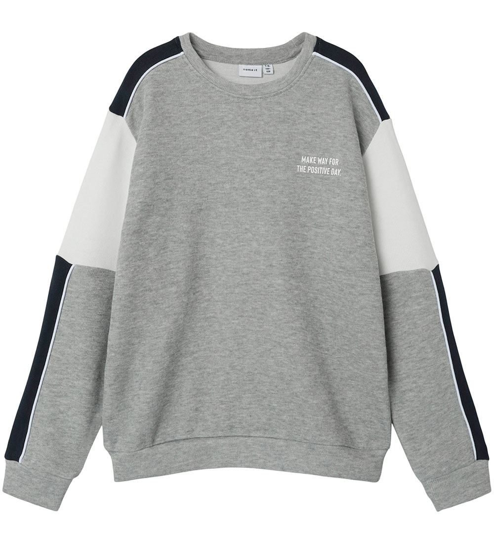 Name It Bluse - NkmRicce - Grey Melange - Name It - 7-8 Jahre (122-128) - Blusen