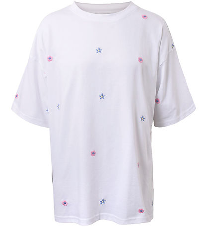 Hound T-shirt - Oversized - Hvid m. Blomster Hound T-shirt - Oversized - Hvid m. Blomster