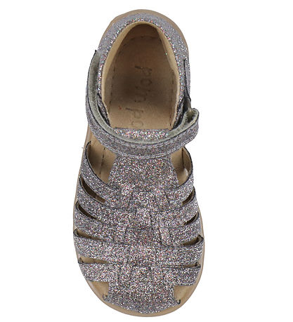 Pom Pom Sandaler - Starters Velcro Braid - Multi Glitter Pom Pom Sandaler - Starters Velcro Braid - Multi Glitter