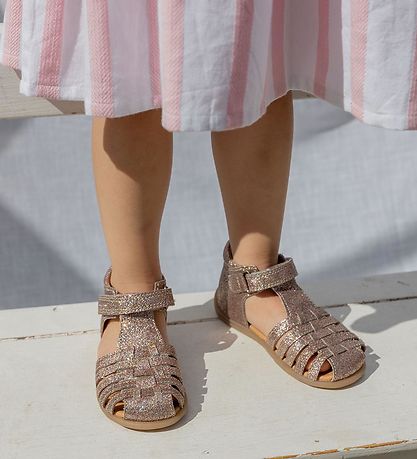 Pom Pom Sandaler - Starters Velcro Braid - Multi Glitter Pom Pom Sandaler - Starters Velcro Braid - Multi Glitter