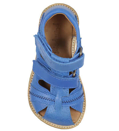 Pom Pom Sandaler - Classic Rub Sole Closed Two Velcro - Bright B Pom Pom Sandaler - Classic Rub Sole Closed Two Velcro - Bright B