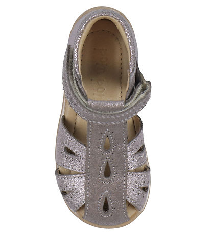 Pom Pom Sandaler - Starters Drops Velcro - Dark Rose Glitter