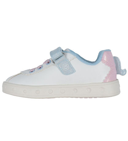 Geox Blinkesko - J Skylin - Hvid/Pink Geox Blinkesko - J Skylin - Hvid/Pink