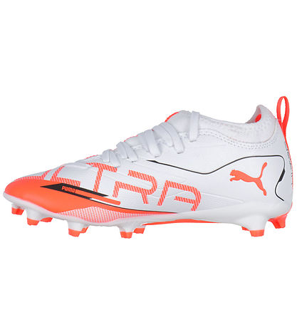 Puma Fodboldstøvler - Ultra 5 Match FG/AG Jr - Hvid/Sort/Glowing Puma Fodboldstøvler - Ultra 5 Match FG/AG Jr - Hvid/Sort/Glowing