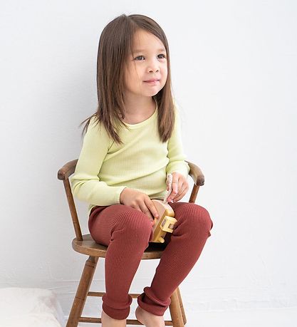 Minimalisma Bluse - Rib - Silke/Bomuld - Bergen - Lime Minimalisma Bluse - Rib - Silke/Bomuld - Bergen - Lime