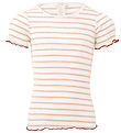 Minimalisma T-shirt - Rib - Silke/Bomuld - Blomst - Sweet Stripe