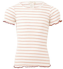 Minimalisma T-shirt - Rib - Silke/Bomuld - Blomst - Sweet Stripe Minimalisma T-shirt - Rib - Silke/Bomuld - Blomst - Sweet Stripe