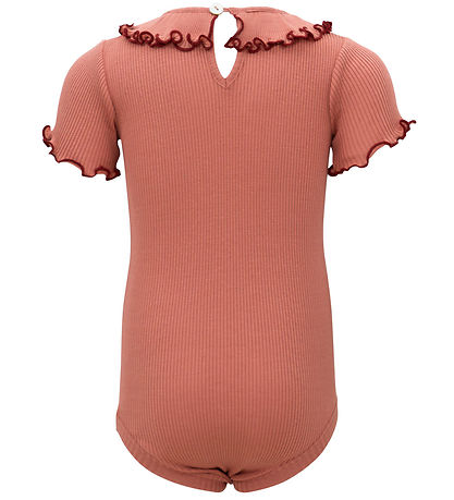 Minimalisma Bodysuit k/æ - Rib - Silk/Cotton - Antique Red