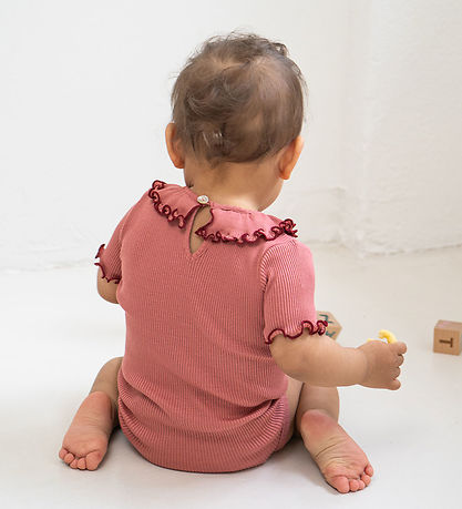 Minimalisma Bodysuit k/æ - Rib - Silk/Cotton - Antique Red