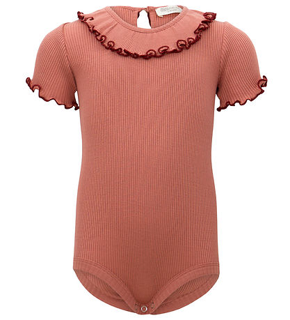 Minimalisma Bodysuit k/æ - Rib - Silk/Cotton - Antique Red