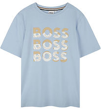 BOSS T-shirt - Persian Blue m. Print BOSS T-shirt - Persian Blue m. Print