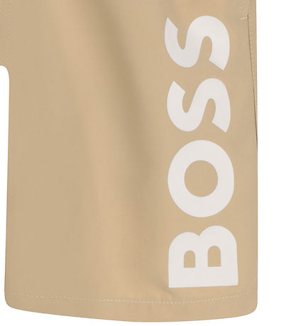 BOSS Badeshorts - Stone m. Hvid