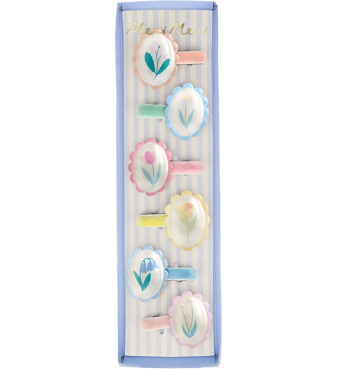 Meri Meri Hårspænder - 6-pak - 4 cm - Flower Cameo