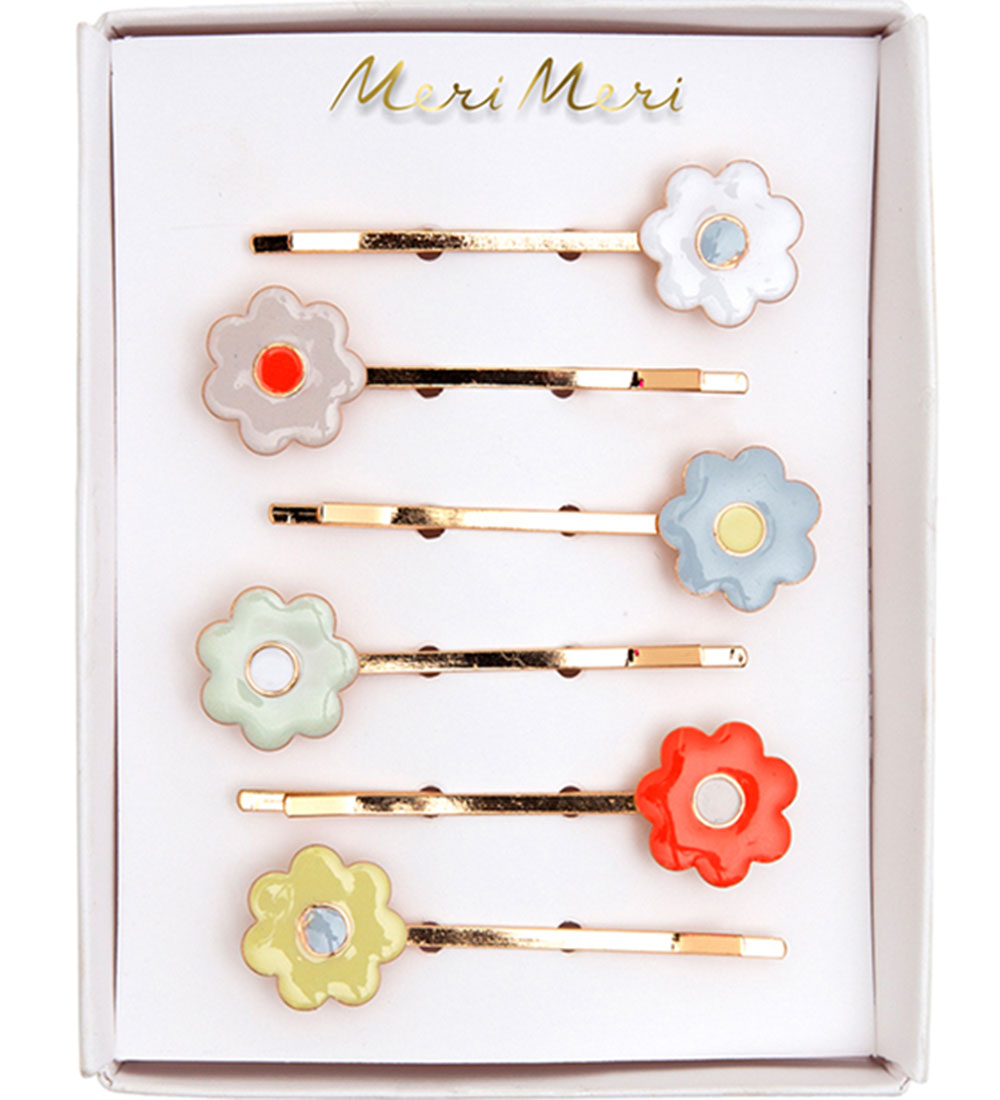 Meri Meri Haarnadeln - 6er-Pack - Emaille - Daisy - 5,5 cm - Blu - Meri Meri - One Size - Haarschmuck