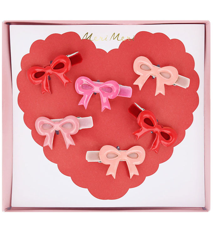 Meri Meri Hårspænder - 6-pak - Emalje - Sløjfer - 4 cm - Clips