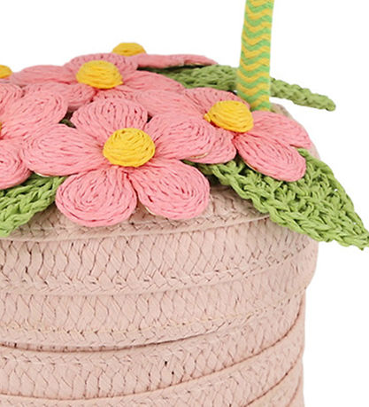 Meri Meri Stråtaske - Blomster - Kurv - 13x18 cm - Rosa Meri Meri Stråtaske - Blomster - Kurv - 13x18 cm - Rosa