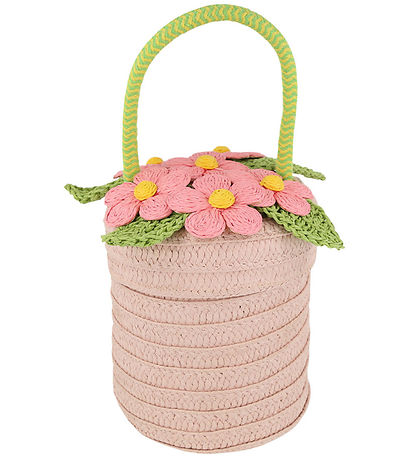 Meri Meri Stråtaske - Blomster - Kurv - 13x18 cm - Rosa Meri Meri Stråtaske - Blomster - Kurv - 13x18 cm - Rosa