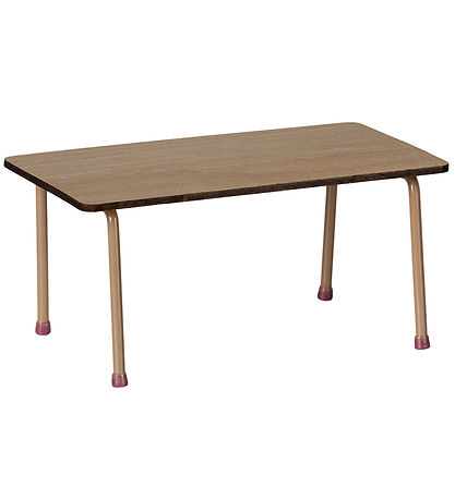 Maileg Miniature Bord Og Stole - Mus - Mørk Pudder