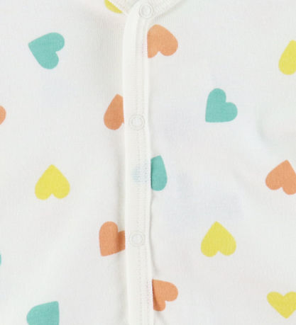 Petit Bateau Natdragt - Marshmallow m. Hjerter Petit Bateau Natdragt - Marshmallow m. Hjerter